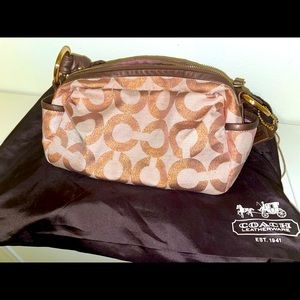 Coach Parker Linen Rose Gold shoulder bag